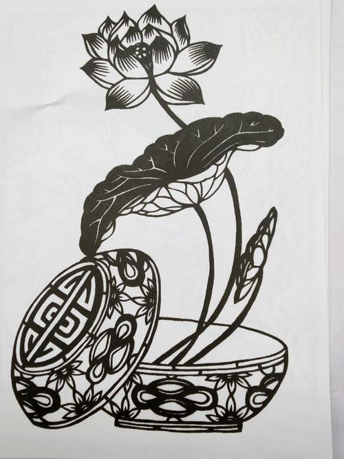 传统手工艺剪纸图样 剪纸画 刻纸刻画图样 黑白复印稿