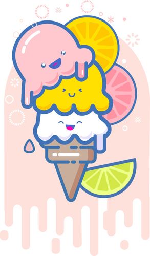 冰激凌组合|插画|创作习作|toworrow - 原创作品