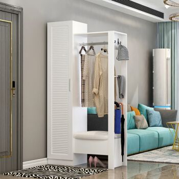 威赛星衣柜鞋柜一体玄幻门厅柜鞋柜衣帽柜挂衣架一体带镜子门口玄关柜