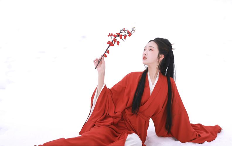 春庭雪 雪景红衣惊艳到我自己!_雪景_汉服_摄影_妆容