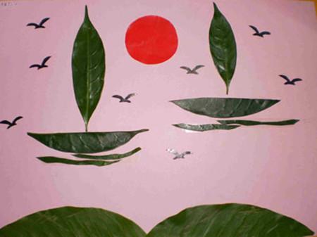 小学生树叶贴画(手工简单好做的工艺树叶贴画大全)