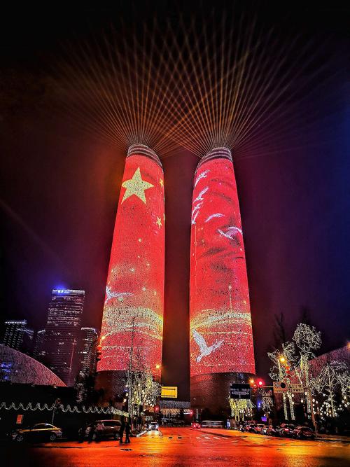 成都双子塔灯光秀