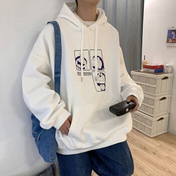 kouxiang男装卡通卫衣男潮牌宽松秋季2021上衣ins港风秋冬运动连帽衫