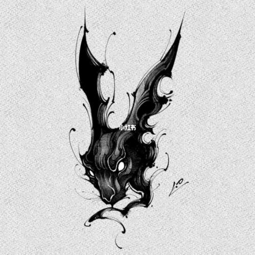 纹身手稿600张(40)黑蝙蝠_纹身_设计_花臂_纹身贴_中国风_我的纹身