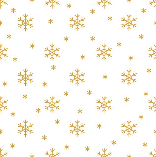 无缝图案包装纸黄色雪花矢量