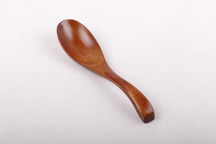 直销楠木小饭勺汤勺木勺 木质小汤勺 环保弯柄小木勺 木调羹