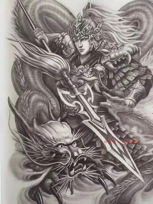 赵子龙纹身手稿分享!_纹身_纹身手稿_美妆_彩妆