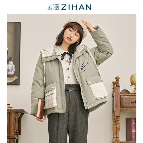 家装笔记棉袄外套加厚上衣棉服宽松紫涵冬季羽绒服女短款nancy