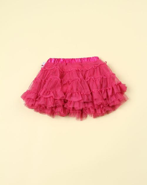 米菲 女童玫红色网纱连三角内裤短裙