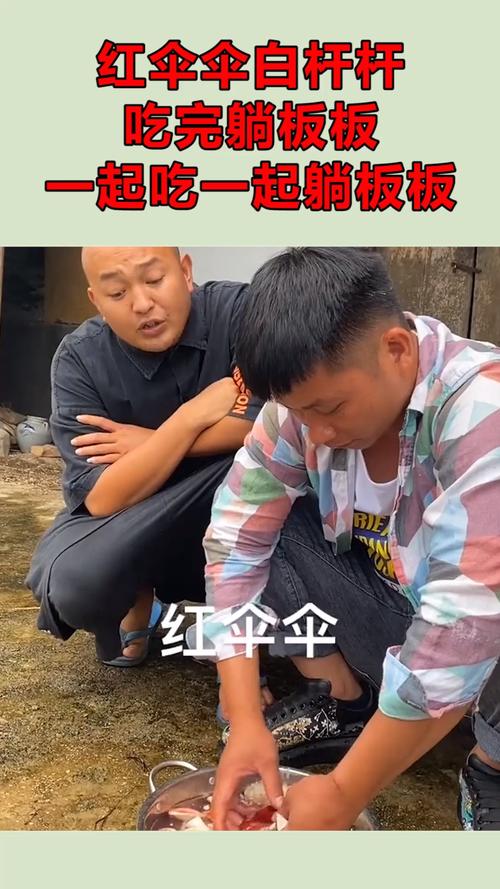 红伞伞白杆杆吃完躺板板一起吃一起躺板板
