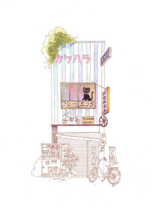 幼儿园杂货铺海报简笔画