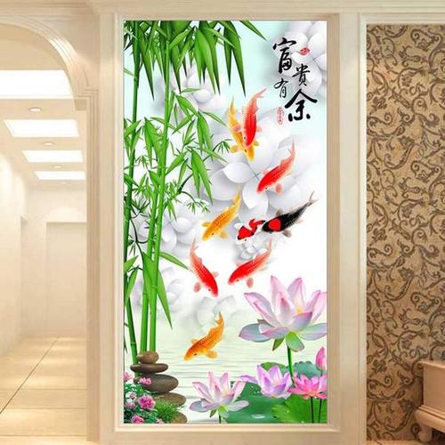 最旺财的九鱼图手机壁纸,客厅挂什么画旺财好风水 富贵牡丹,招财九鱼