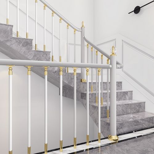 楼梯扶手铁艺现代简约轻奢立柱护栏栏杆围栏飘窗浴室扶手