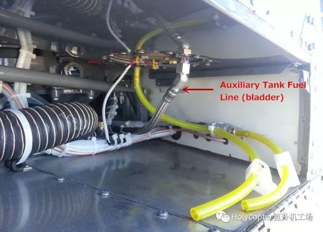 注:副油箱油管,以及主副油箱放油管(黄色橡胶软管).