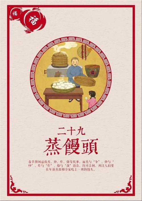 正月十五的主食了在过去没有速效发教粉,馒头耐储存于是二十八这天