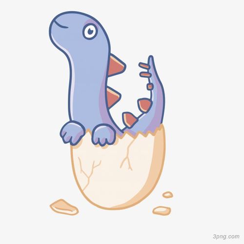 破壳小恐龙png素材透明免抠图片-动植人物