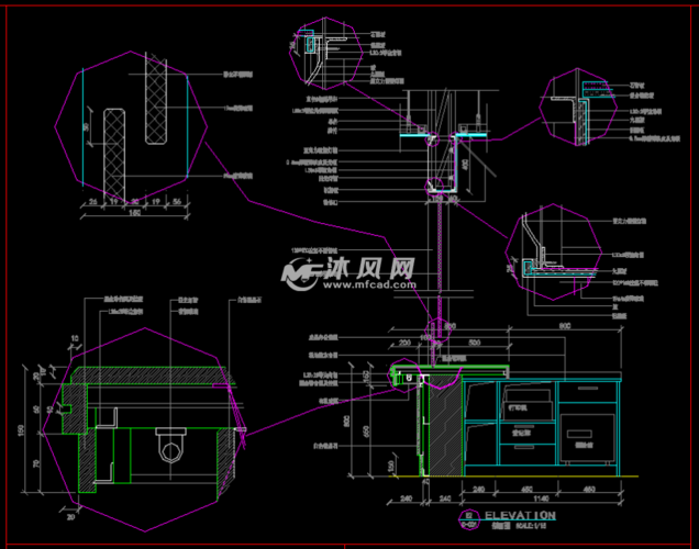 百余种活动家具及固定橱柜节点详图 剖面图