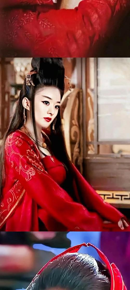 赵丽颖照片红衣美人一