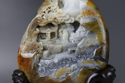 海派玉雕非遗传承人孙永大师作品和田玉籽料江清近月山子