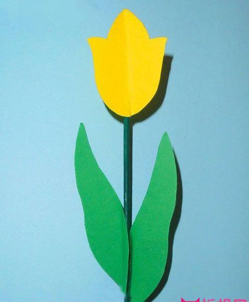 手工彩色卡纸贴画教程,卡纸做郁金香花