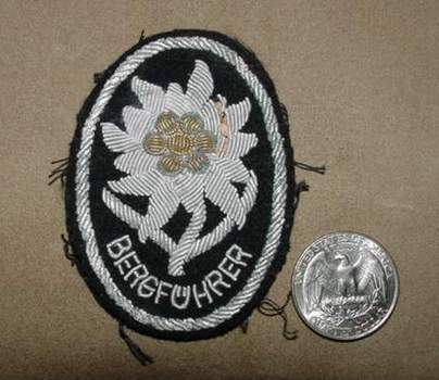 bergfuehrer(ss山地兵向导臂章); 雪绒花标志; 可以带雪绒花标志么?