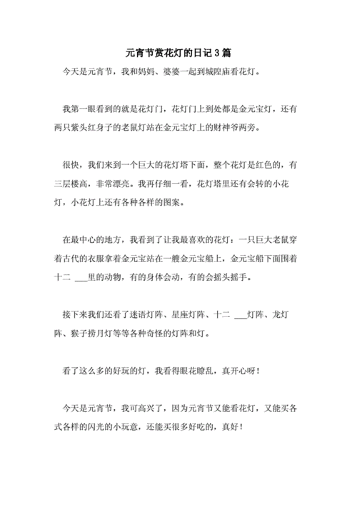 元宵节赏花灯的日记3篇.doc 4页