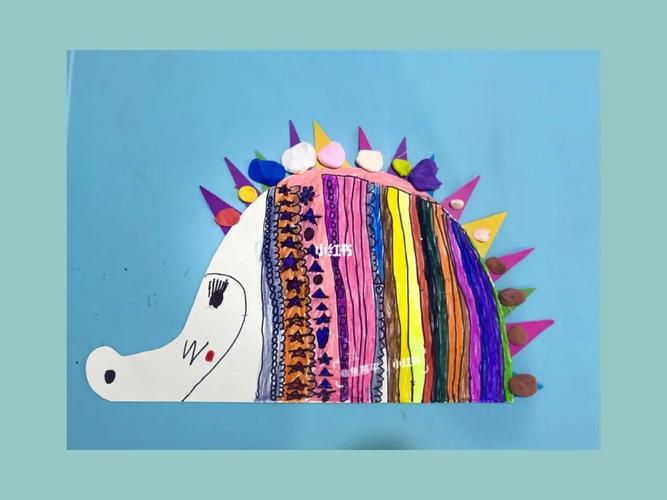 4-5岁儿童创意线描综合《可爱的小刺猬》_线描_幼儿_创意美术_幼儿