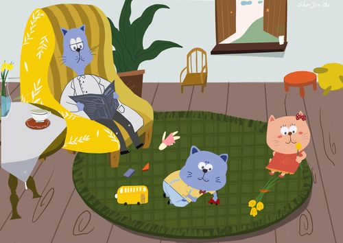 猫咪一家的系列插画—二