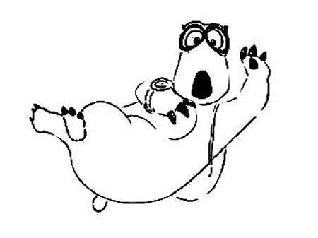 适合儿童画的倒霉熊的简单画法