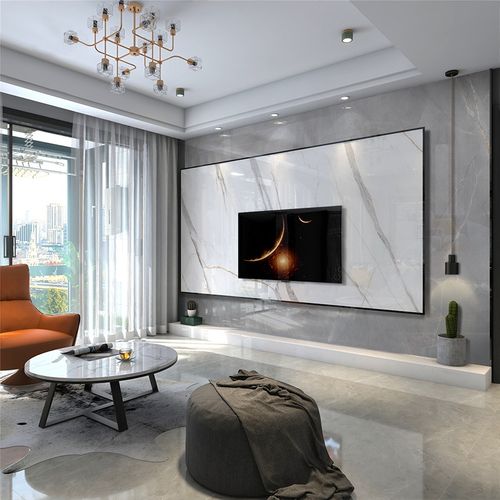 南京鱼肚大理石12002400无限轻奢定制背景墙电视