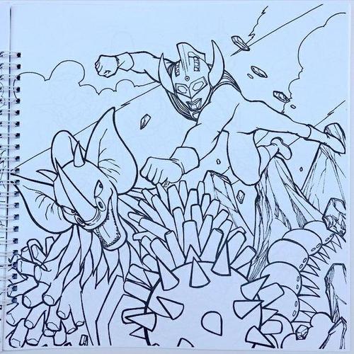 儿童画画书涂色本奥特曼小手学画画涂色本奥特曼图画本涂色画画书