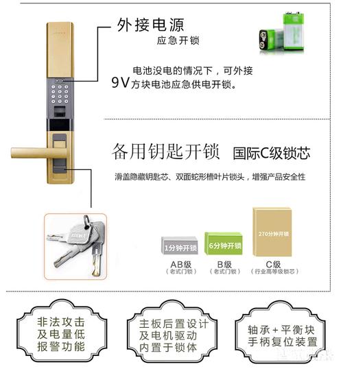 海贝斯智能锁指纹锁密码锁滑盖珍珠银s7000