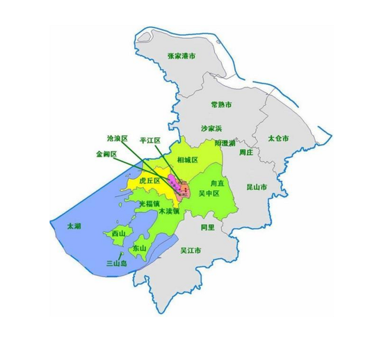 苏州地图(行政区)