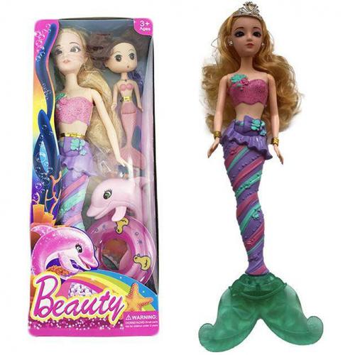 糖果绿[七彩闪光]美人鱼芭比娃娃 送首饰礼包视频介绍_美人鱼人鱼公主