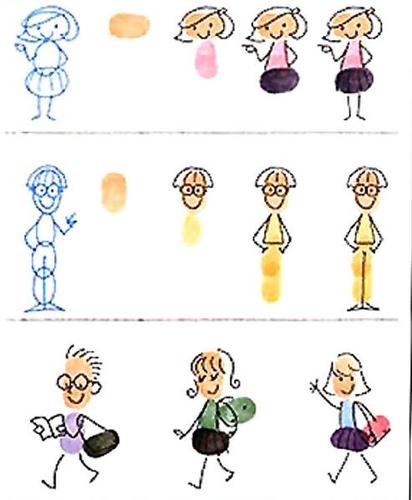 小人物-手指画图集图片_儿童手指画_少儿图库_中