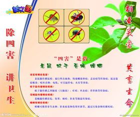 除四害讲卫生手抄报-在线图片欣赏