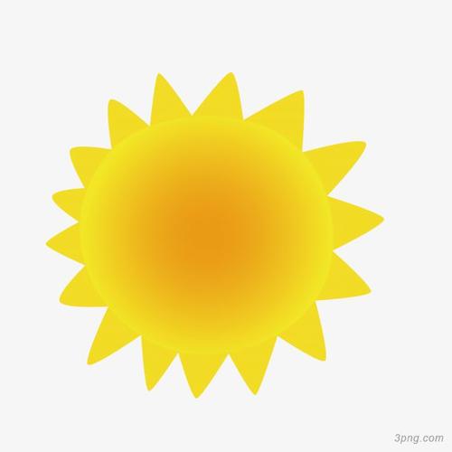 金黄色太阳png素材透明免抠图片卡通手绘