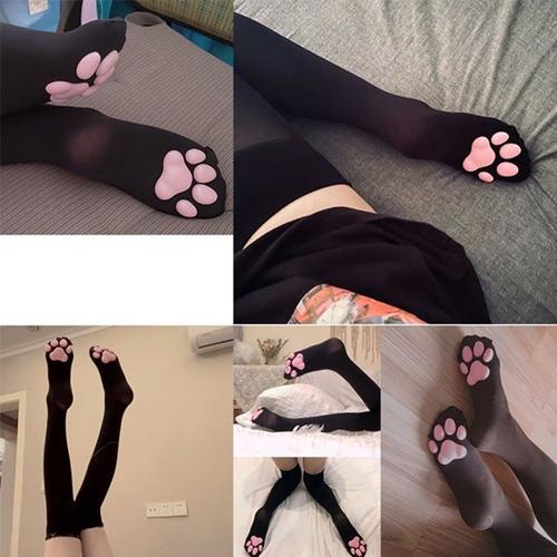 跨境3d肉垫猫爪袜lolita洛丽塔丝袜过膝长筒立体可爱情趣性感丝袜
