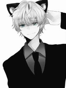 猫耳 帅萌 绿眼 黑白 壁咚 动漫男头