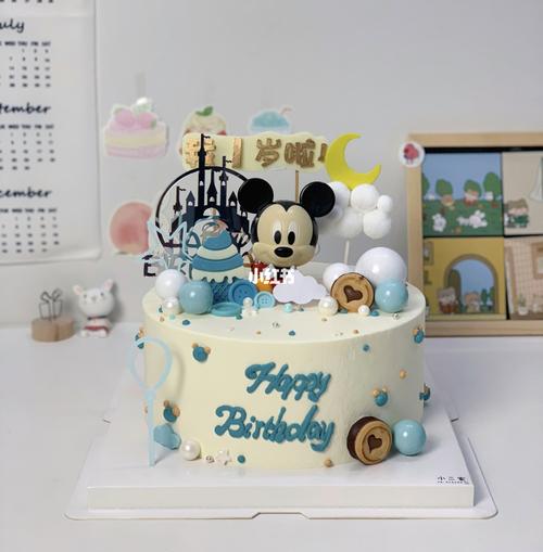 米奇鼠宝宝一周岁生日蛋糕7215_米奇_生日蛋糕_美食_汕尾美食