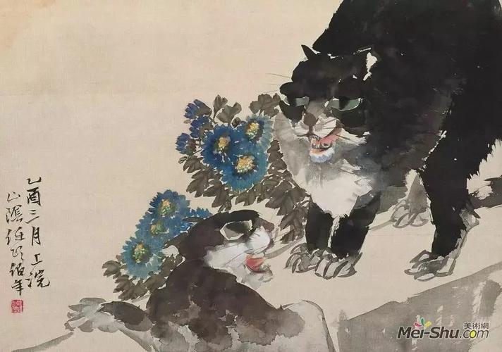 《荷塘消夏》 任伯年 1860年 30×33.8厘米
