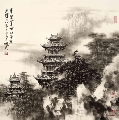 通过画家孙佩杰的作品,浅谈国画中"亭子"的象征寓意