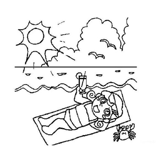 夏天简笔画的画法图片