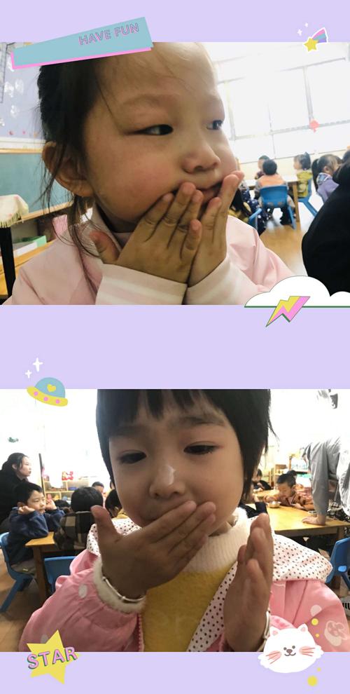 吃完点心过后孩子们自觉的洗脸,老师在旁边指导并进行擦香香.