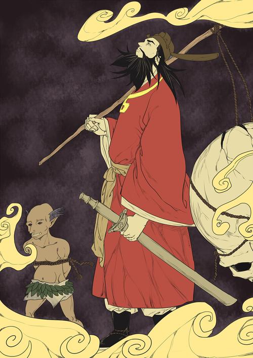 道教人物漫插画创作