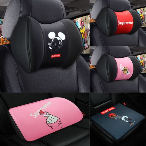 购客mini宝马思域雅阁汽车坐垫单个屁屁垫卡通潮座垫腰靠护腰枕护颈枕