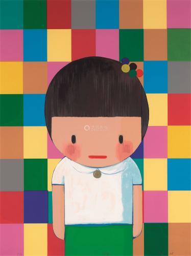 刘野2008年作 奥林匹克女孩 丝网版画