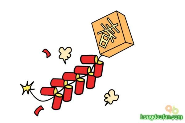 9张鞭炮卡通简笔画过新年放鞭炮要如何画