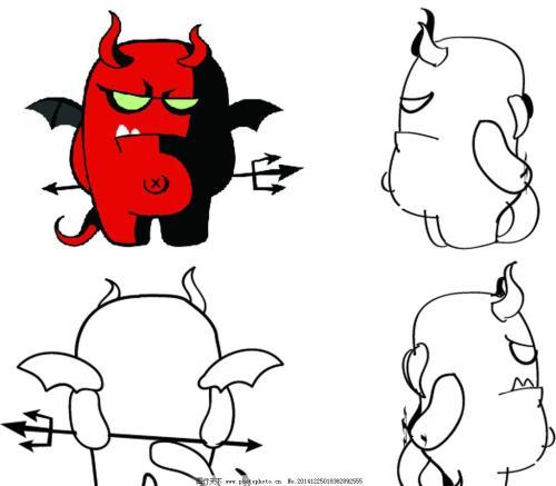 恶魔 魔鬼 天使与魔鬼 魔鬼与天使 简笔画 动漫动画