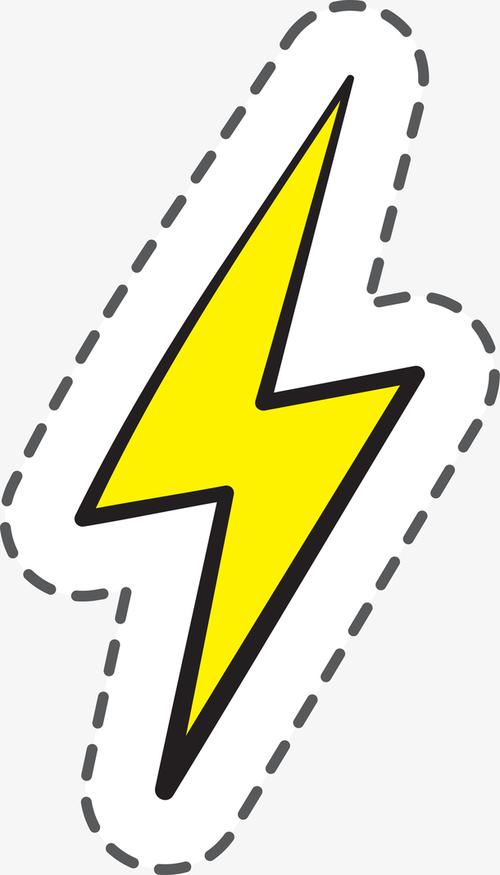 黄色闪电卡通贴纸